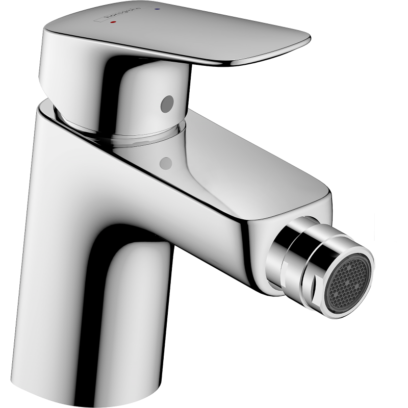 Jednouchwytowa bateria bidetowa 70 z metalowym kompletem odpływowym z cięgłem Chrom Logis HANSGROHE 71203000