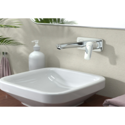 Jednouchwytowa bateria umywalkowa z wylewką 19,5 cm, ścienna, podtynkowa Chrom Logis HANSGROHE 71220000