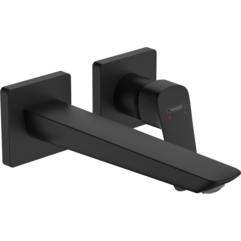 Jednouchwytowa bateria umywalkowa Fine z wylewką 20,6 cm, ścienna, podtynkowa Czarny Matowy Logis HANSGROHE 71256670