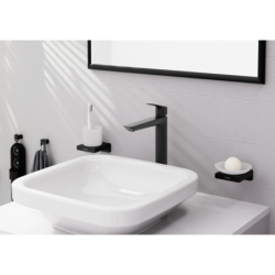 Bateria umywalkowa 240 Fine do umywalek nablatowych z kpl odpływowym z cięgłem Czarny Matowy Logis HANSGROHE 71257670