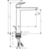 Bateria umywalkowa 240 Fine do umywalek nablatowych z kpl odpływowym z cięgłem Czarny Matowy Logis HANSGROHE 71257670