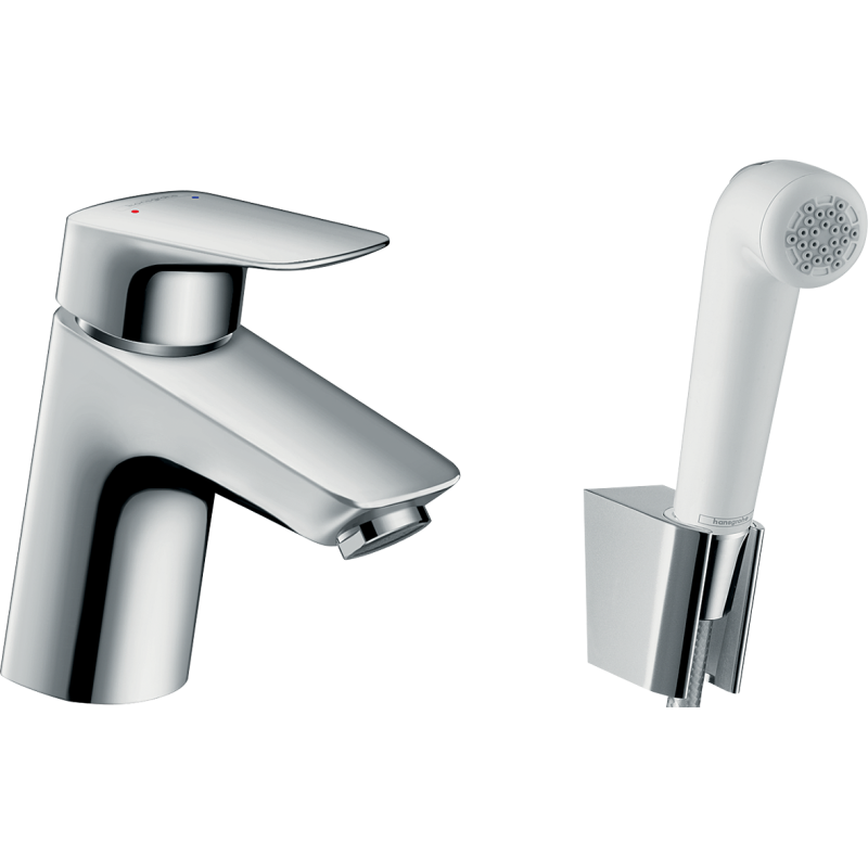 Jednouchwytowa bateria umywalkowa 100 z główką Bidette i wężem 160 cm, bez kompletu odpływowego Chrom Logis HANSGROHE 71290000