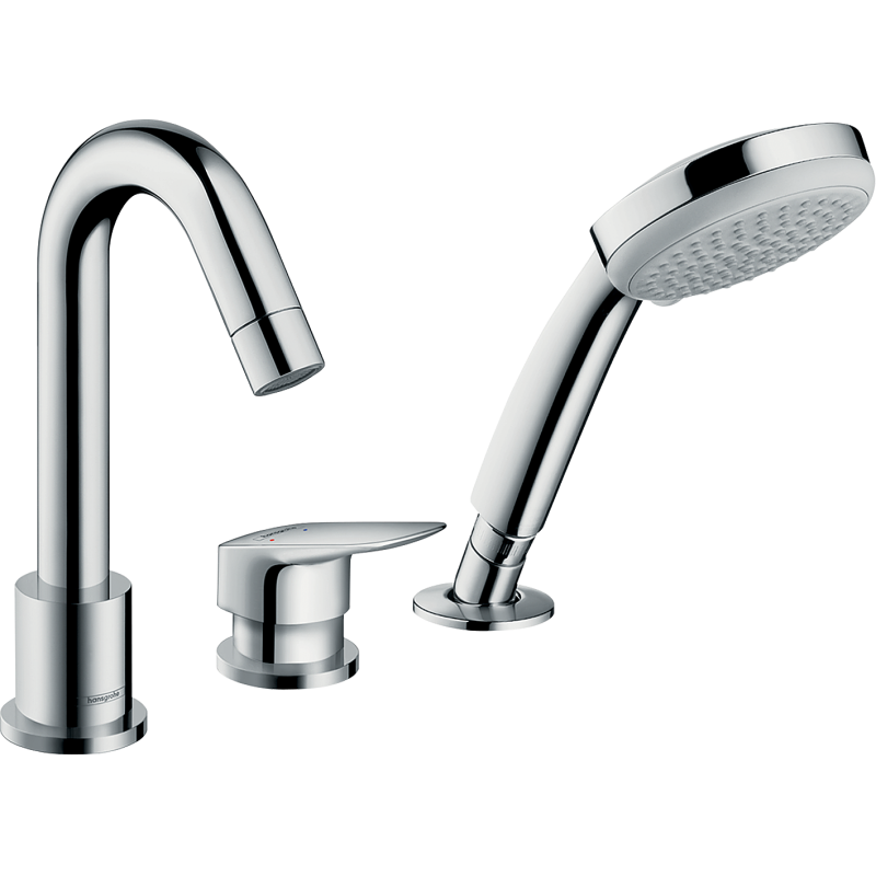 3-otworowa jednouchwytowa bateria na brzeg wanny Chrom Logis HANSGROHE 71313000