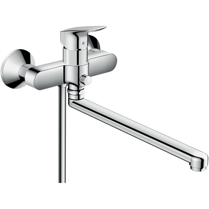 Jednouchwytowa bateria wannowa z długą wylewką, natynkowa Chrom Logis HANSGROHE 71402000