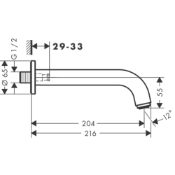 Wylewka wannowa Czarny Matowy Vernis Blend HANSGROHE 71420670