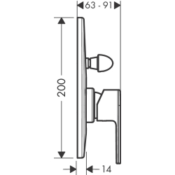 Jednouchwytowa bateria wannowa, podtynkowa Chrom Vernis Shape HANSGROHE 71458000