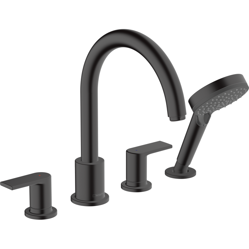 4-otworowa bateria na brzeg wanny Czarny Matowy Vernis Shape HANSGROHE 71459670