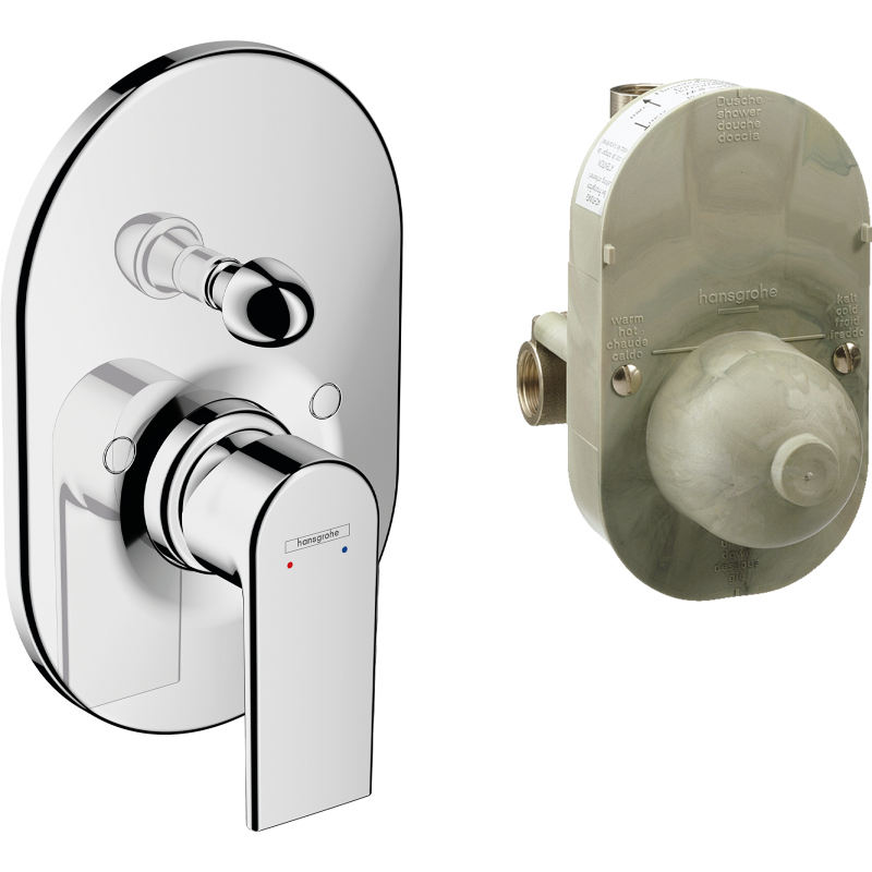Podtynkowa bateria wannowa z element podstawowym Chrom Vernis Shape HANSGROHE 71472000