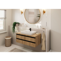 Jednouchwytowa bateria umywalkowa 70 z kompletem odpływowym z cięgłem Czarny Matowy Vernis Blend HANSGROHE 71550670