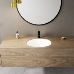 Jednouchwytowa bateria umywalkowa 100 z kompletem odpływowym z cięgłem Czarny Matowy Vernis Blend HANSGROHE 71551670