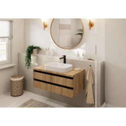 Jednouchwytowa bateria umywalkowa 190 z kompletem odpływowym z cięgłem Czarny Matowy Vernis Blend HANSGROHE 71552670