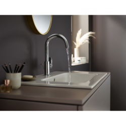 Jednouchwytowa bateria umywalkowa 200 z obrotową wylewką i kompletem odpływowym z cięgłem Chrom Vernis Blend HANSGROHE 71554000