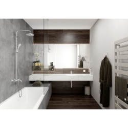 Jednouchwytowa bateria umywalkowa 100 z metalowym kompletem odpływowym z cięgłem Chrom Vernis Blend HANSGROHE 71559000
