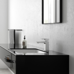 Bateria umywalkowa 100 z odizolowanym kanałem wody i kpl odpływowym z cięgłem Chrom Vernis Shape HANSGROHE 71561000