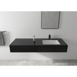 Bateria umywalkowa 100 z odizolowanym kanałem wody i kpl odpływowym z cięgłem Czarny Matowy Vernis Shape HANSGROHE 71561670