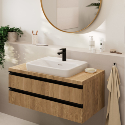 Jednouchwytowa bateria umywalkowa 100 bez kompletu odpływowego Czarny Matowy Vernis Blend HANSGROHE 71580670