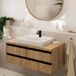 Jednouchwytowa bateria umywalkowa 70 CoolStart z kompletem odpływowym z cięgłem Czarny Matowy Vernis Blend HANSGROHE 71584670