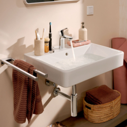 Jednouchwytowa bateria umywalkowa 100 CoolStart z kompletem odpływowym Push-Open Chrom Vernis Blend HANSGROHE 71589000