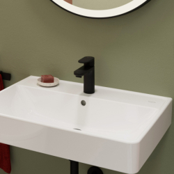 Jednouchwytowa bateria umywalkowa 100 CoolStart z kompletem odpływowym Push-Open Czarny Matowy Vernis Blend HANSGROHE 71589670