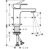 Bateria umyw. 100 CoolStart z odizolowanym kanałem wody i kpl odpływowym z cięgłem Czarny Matowy Vernis Shape HANSGROHE 71594670