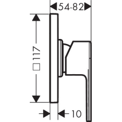 Jednouchwytowa bateria prysznicowa, podtynkowa Czarny Matowy Vernis Shape HANSGROHE 71658670