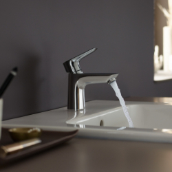 Jednouchwytowa bateria umywalkowa 80 z kompletem odpływowym Push-Open Chrom Talis E HANSGROHE 71701000