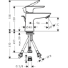 Bateria umyw. 80 LowPressure do bezciśnieniowych podgrzewaczy wody z kpl odpływowym z cięgłem Chrom Talis E HANSGROHE 71707000