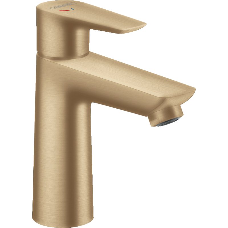 Jednouchwytowa bateria umywalkowa 110 CoolStart z kompletem odpływowym z cięgłem Brąz Szczotkowany Talis E HANSGROHE 71713140