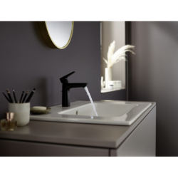 Jednouchwytowa bateria umywalkowa 110 CoolStart z kompletem odpływowym z cięgłem Czarny Matowy Talis E HANSGROHE 71713670