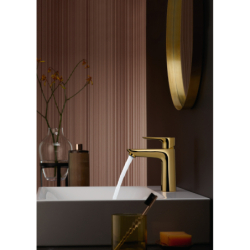 Jednouchwytowa bateria umywalkowa 110 CoolStart z kpl odpływowym z cięgłem Złoty Optyczny Polerowany Talis E HANSGROHE 71713990