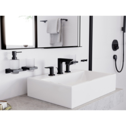 3-otworowa bateria umywalkowa z kompletem odpływowym z cięgłem Czarny Matowy Talis E HANSGROHE 71733670