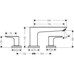3-otworowa bateria na brzeg wanny Chrom Talis E HANSGROHE 71747000