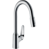 Jednouchwytowa bateria kuchenna 220, wyciągana wylewka, 2jet Chrom Focus M42 HANSGROHE 71800000