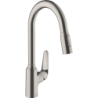 Jednouchwytowa bateria kuchenna 220, wyciągana wylewka, 2jet Stal Szlachetna Finish Focus M42 HANSGROHE 71800800