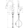 Jednouchwytowa bateria kuchenna 220, wyciągana wylewka, 2jet Stal Szlachetna Finish Focus M42 HANSGROHE 71800800