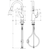 Jednouchwytowa bateria kuchenna 180, wyciągana wylewka, 2jet Chrom Focus M42 HANSGROHE 71801000