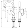 Jednouchwytowa bateria kuchenna 220, 1jet Chrom Focus M42 HANSGROHE 71802000