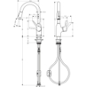 Jednouchwytowa bateria kuchenna 180, EcoSmart, wyciągana wylewka, 2jet Chrom Focus M43 HANSGROHE 71811000