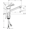 Jednouchwytowa bateria kuchenna 100, 1jet Chrom Focus M43 HANSGROHE 71818000