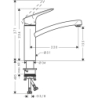 Jednouchwytowa bateria kuchenna 160, 1jet Chrom Logis M31 HANSGROHE 71832000