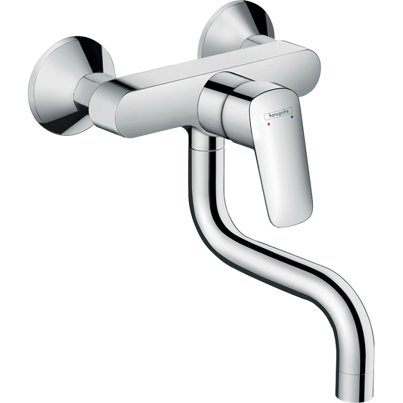 Jednouchwytowa bateria kuchenna, ścienna z dolną wylewką, natynkowa, 1jet Chrom Logis M31 HANSGROHE 71836000