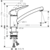 Jednouchwytowa bateria kuchenna 120, CoolStart, EcoSelection, 1jet Chrom Logis M31 HANSGROHE 71837000
