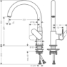 Jednouchwytowa bateria kuchenna 210, obrotowa wylewka Czarny Matowy Vernis Blend M35 HANSGROHE 71870670