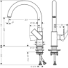 Jednouchwytowa bateria kuchenna 210, obrotowa wylewka Chrom Vernis Shape M35 HANSGROHE 71871000