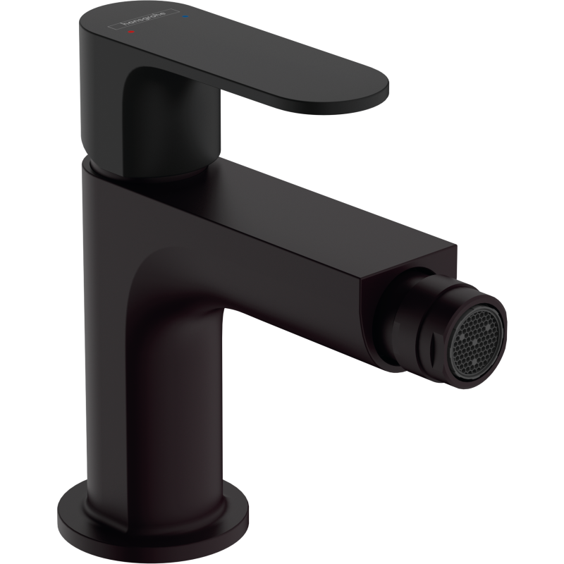 Jednouchwytowa bateria bidetowa z metalowym kompletem odpływowym z cięgłem Czarny Matowy Rebris S HANSGROHE 72212670
