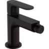 Jednouchwytowa bateria bidetowa z metalowym kompletem odpływowym z cięgłem Czarny Matowy Rebris S HANSGROHE 72212670