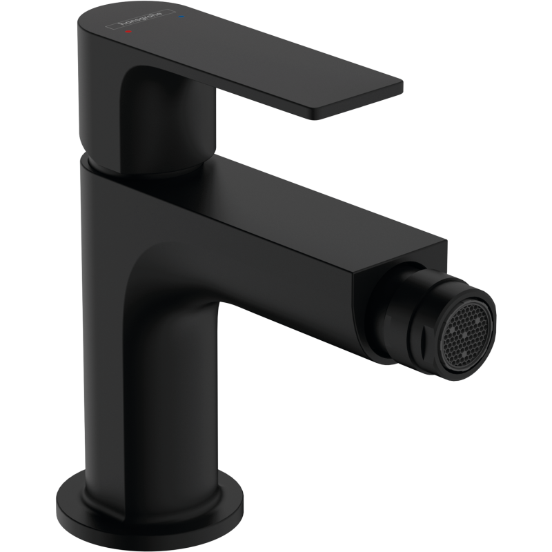 Jednouchwytowa bateria bidetowa z metalowym kompletem odpływowym z cięgłem Czarny Matowy Rebris E HANSGROHE 72213670