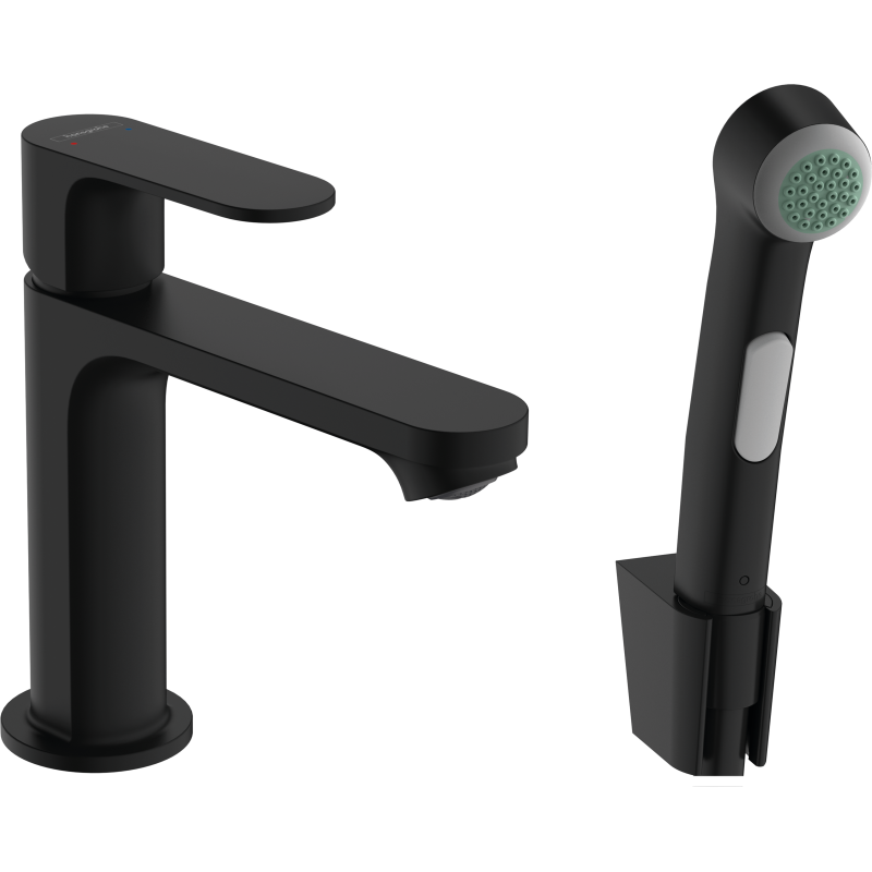 Bateria umywalkowa 110 z główką Bidette i wężem 160 cm, bez kompletu odpływowego Czarny Matowy Rebris S HANSGROHE 72215670
