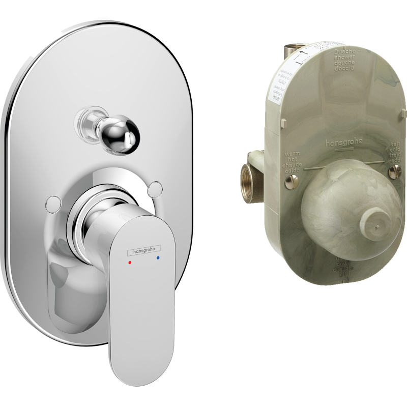 Zestaw jednouchwytowej baterii wannowej, podtynkowej Chrom Rebris S HANSGROHE 72448000