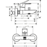 Jednouchwytowa bateria wannowa, natynkowa Chrom Rebris E HANSGROHE 72450000